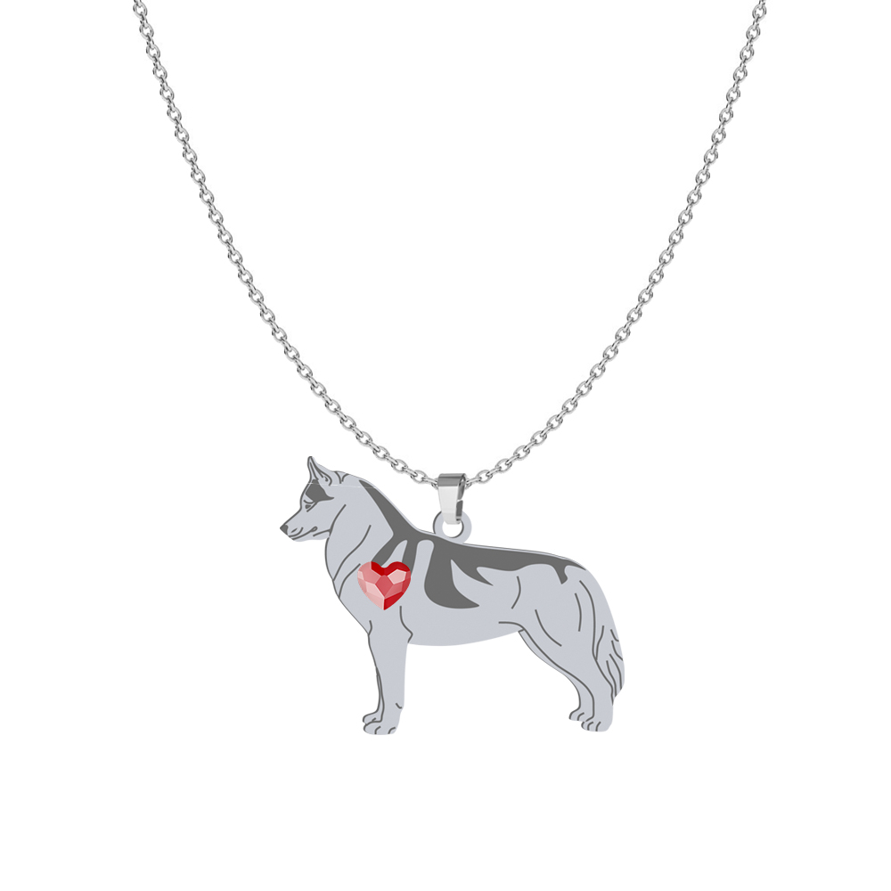 Naszyjnik z psem Siberian Husky srebro GRAWER GRATIS - MEJK Jewellery