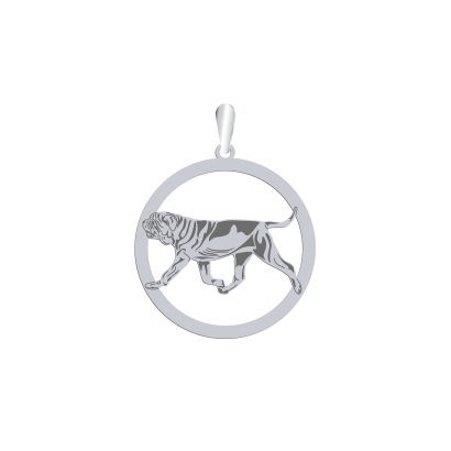 Silver Neapolitan Mastiff engraved pendant - MEJK Jewellery