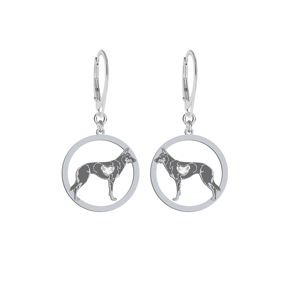 Kolczyki z psem rasy Australian Kelpie srebro GRAWER GRATIS - MEJK Jewellery