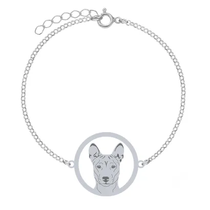 Silver Basenji engraved bracelet - MEJK Jewellery