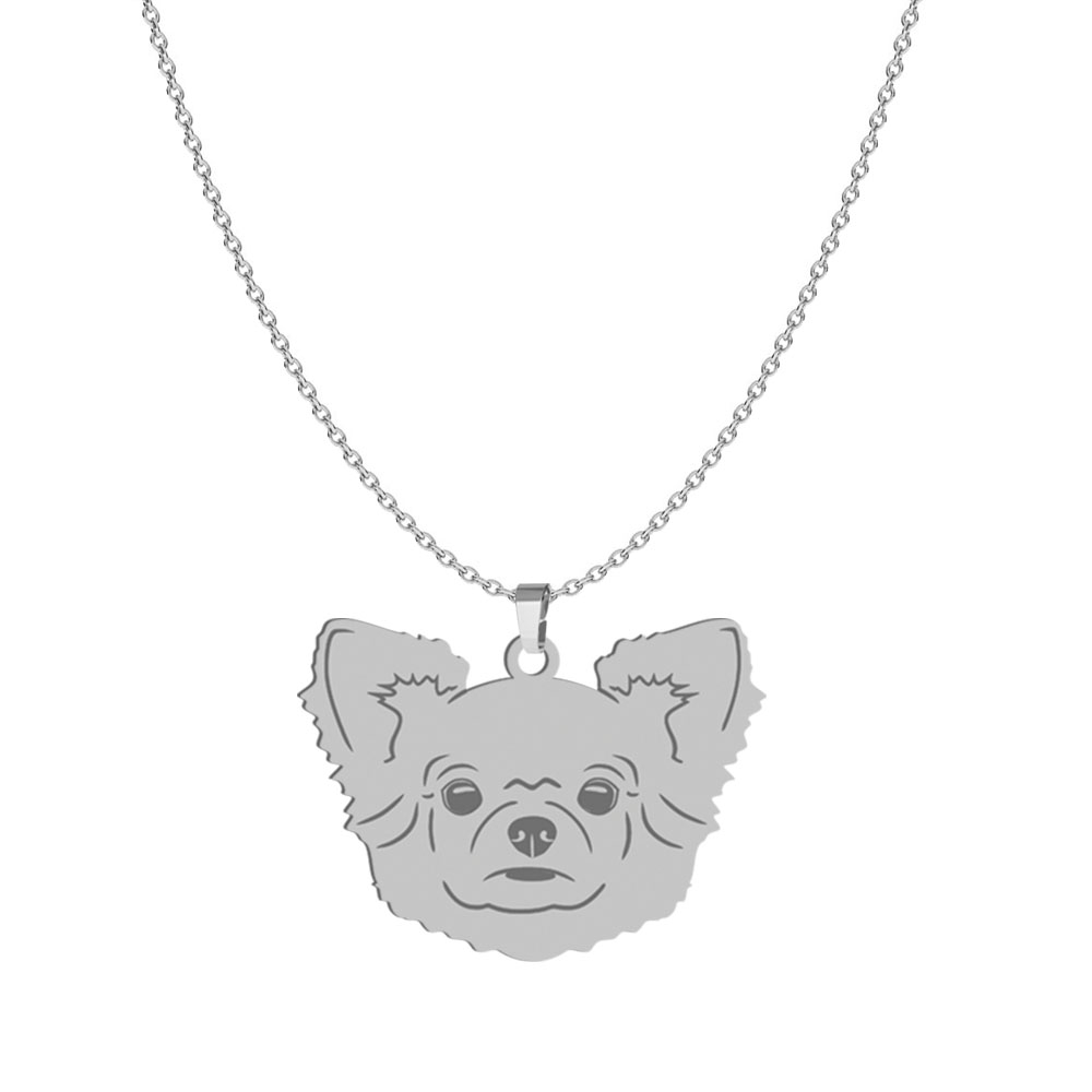 Long-haired Chihuahua necklace, FREE ENGRAVING - MEJK Jewellery