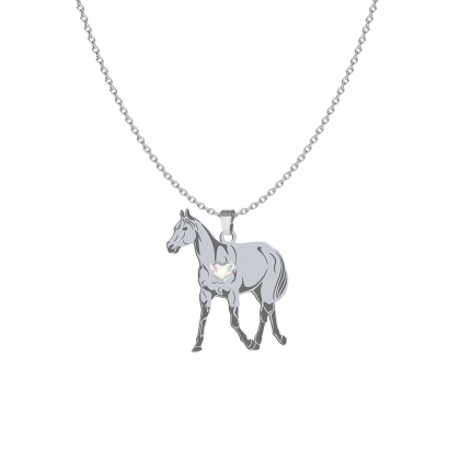Silver Thoroughbred Horse necklace, FREE ENGRAVING - MEJK Jewellery