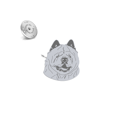 Silver Chow chow Soft pin with a heart - MEJK Jewellery