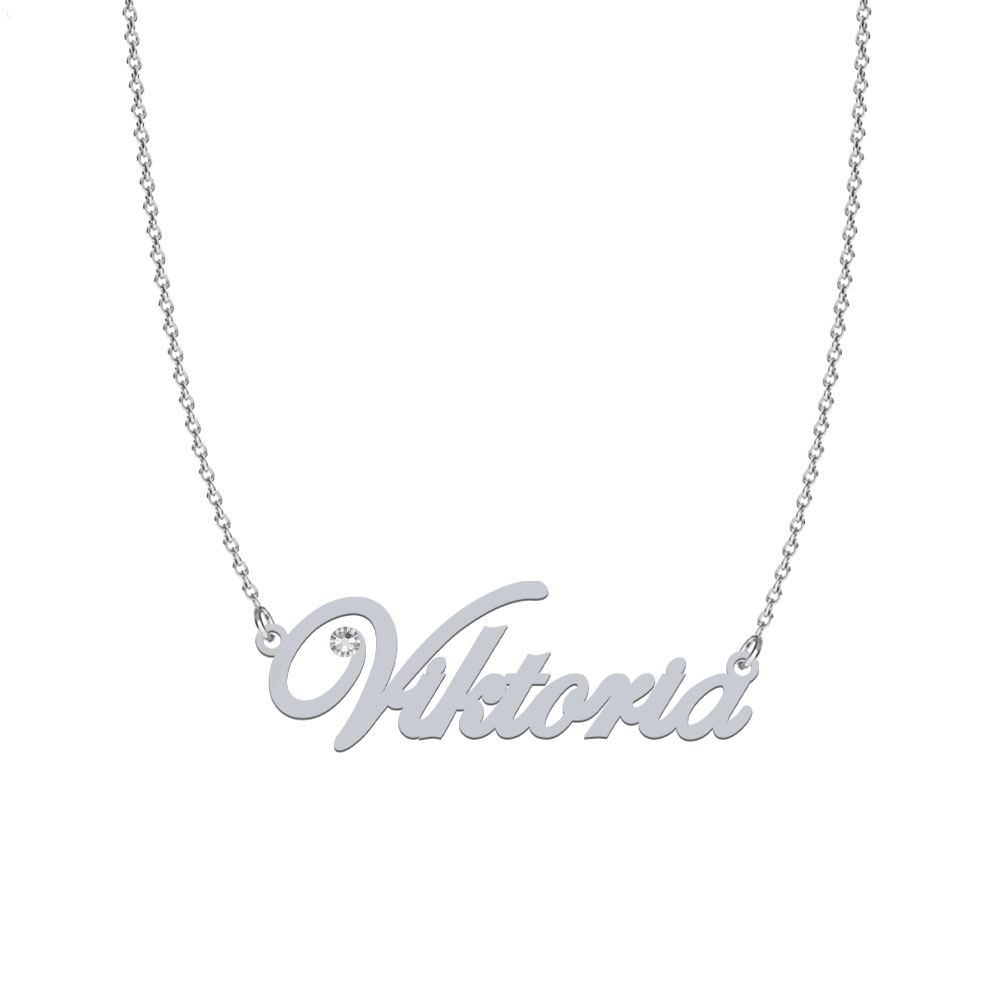 VIKTORIA  necklace in rhodium-plated or gold-plated silver