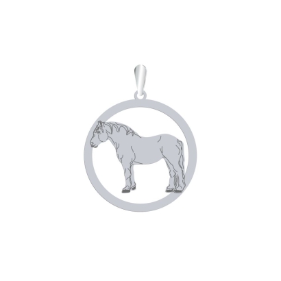 Silver Percheron Horse pendant, FREE ENGRAVING - MEJK Jewellery