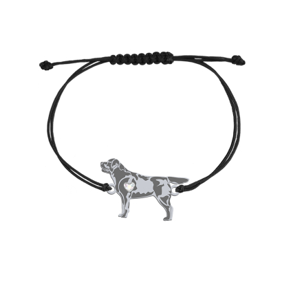 Silver Labrador Retriever string bracelet, FREE ENGRAVING - MEJK Jewellery