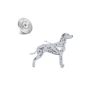 Wpinka z psem sercem Dalmatyńczyk srebro - MEJK Jewellery