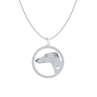 Silver Galgo Espanol engraved necklace with a heart - MEJK Jewellery