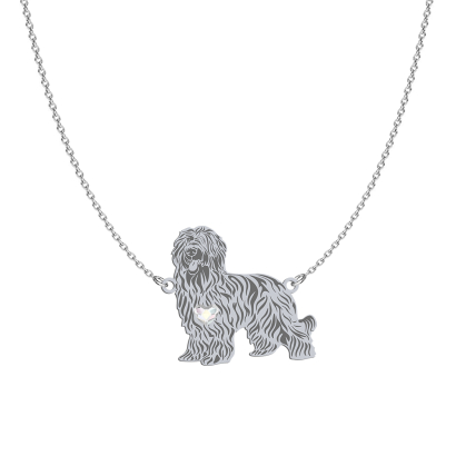 Silver Briard engraved necklace - MEJK Jewellery