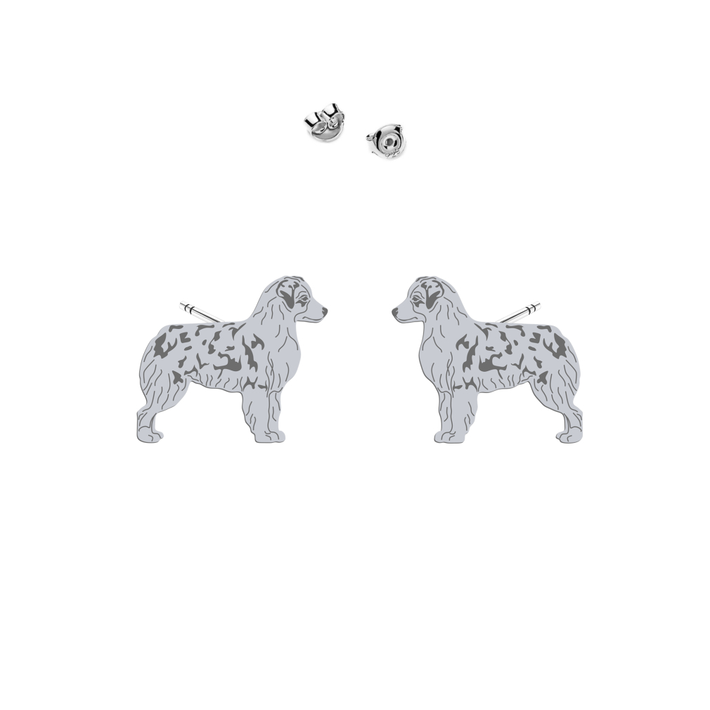 Silver Mini Aussie Shepherd earrings - MEJK Jewellery