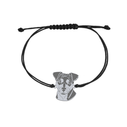 Silver Brazilian Terrier engraved string bracelet - MEJK Jewellery