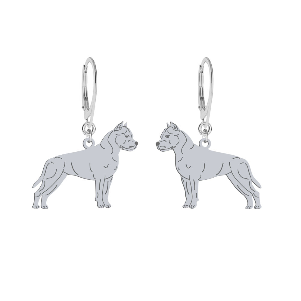 Kolczyki z psem American Staffordshire Terrier srebro GRAWER GRATIS - MEJK Jewellery