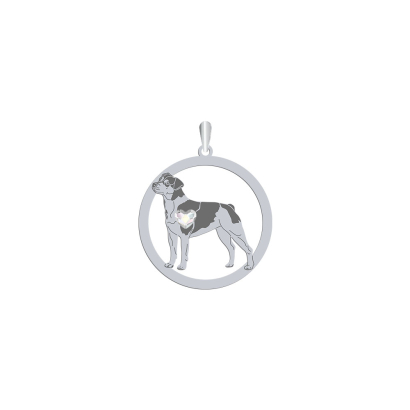 Zawieszka z psem grawerem Brazilian Terrier srebro - MEJK Jewellery