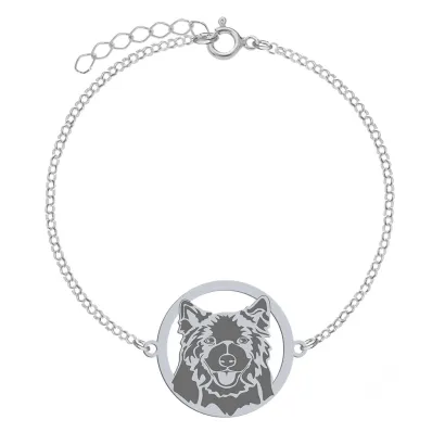 Silver Swedish Lapphund engraved string bracelet - MEJK Jewellery