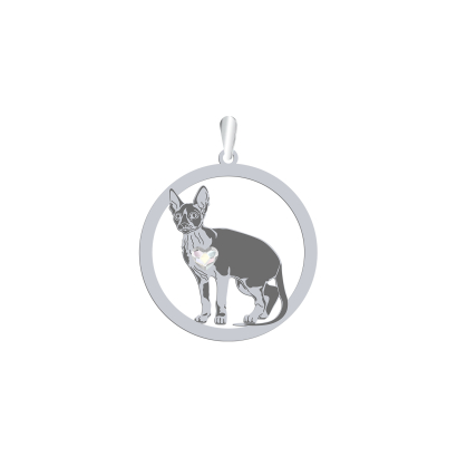 Silver Cornish Rex Cat pendant, FREE ENGRAVING - MEJK Jewellery