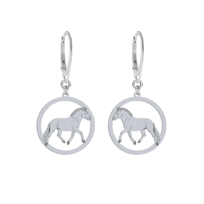 Silver Fjord Horse earrings, FREE ENGRAVING - MEJK Jewellery