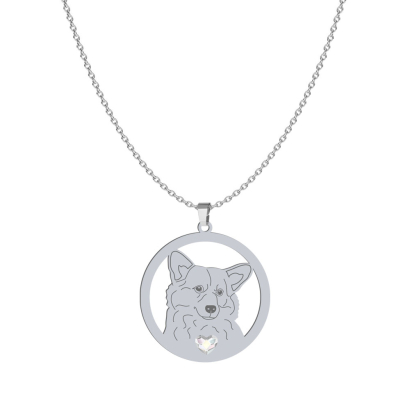 Silver Welsh Corgi Pembroke engraved necklace - MEJK Jewellery