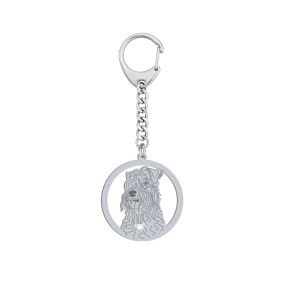 Silver Irish Soft-coated Wheaten Terrier keyring, FREE ENGRAVING - MEJK Jewellery