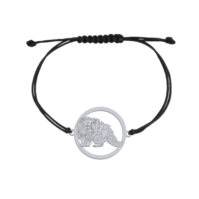Bransoletka z Kotem Perskim srebro sznurek GRAWER GRATIS - MEJK Jewellery