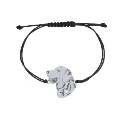 Bransoletka Chesapeake Bay Retriever 925 srebro sznurek GRAWER GRATIS - MEJK Jewellery