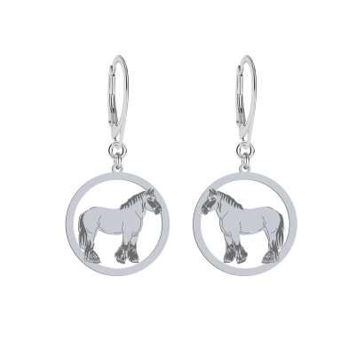Silver Belgian Horse earrings, FREE ENGRAVING - MEJK Jewellery