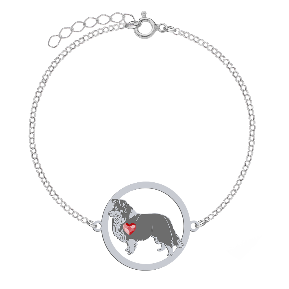 Silver Sheltie bracelet, FREE ENGRAVING - MEJK Jewellery