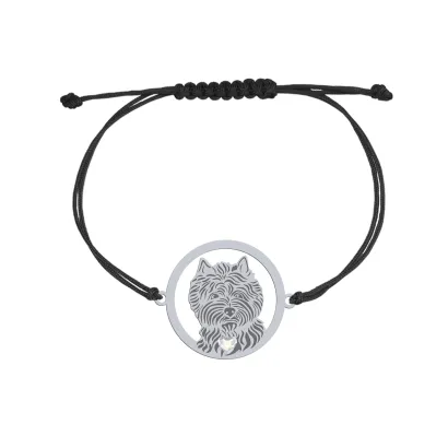 Silver Cairn Terrier engraved bracelet with a heart - MEJK Jewellery