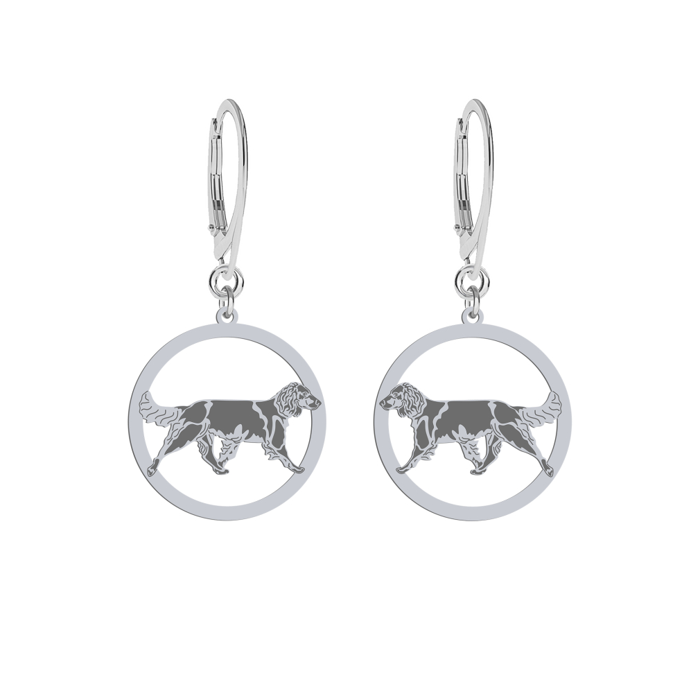 Silver German Spaniel engraved earrings - MEJK Jewellery