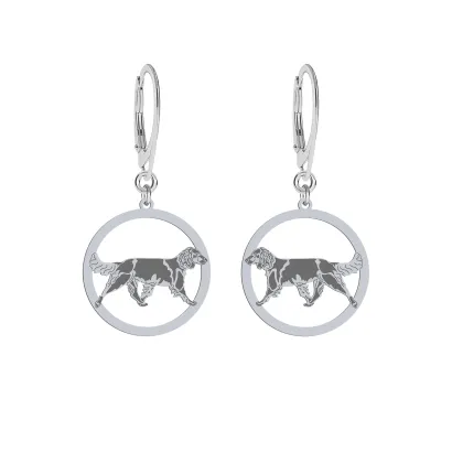 Silver German Spaniel engraved earrings - MEJK Jewellery