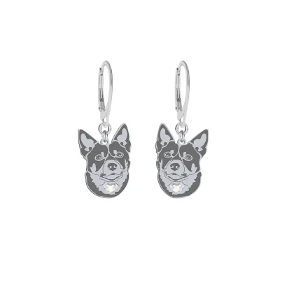 Silver Australian Kelpie engraved earrings - MEJK Jewellery