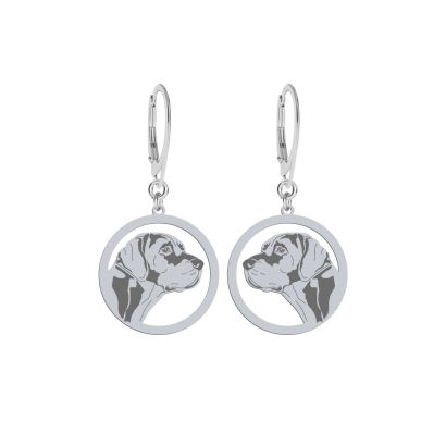 Silver Louisiana Catahoula engraved earrings - MEJK Jewellery