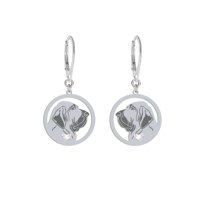 Silver Fila Brasileiro earrings, FREE ENGRAVING - MEJK Jewellery