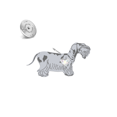 Silver Cesky Terrier jewellery pin - MEJK Jewellery
