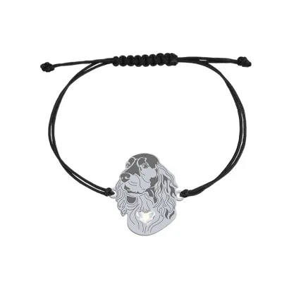 Silver Polish Hunting Spaniel string bracelet, FREE ENGRAVING - MEJK Jewellery