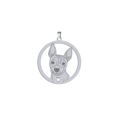 Silver American Hairless Terrier engraved pendant - MEJK Jewellery