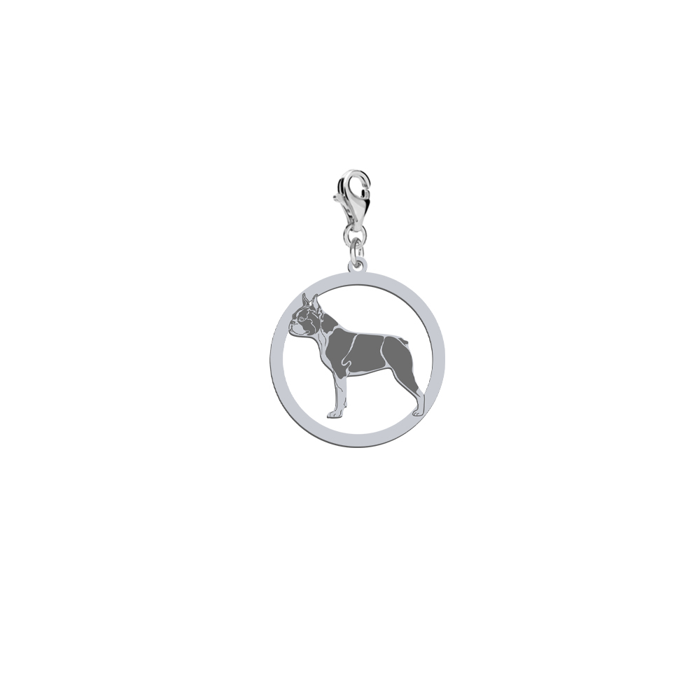 Silver Boston Terrier charms, FREE ENGRAVING - MEJK Jewellery