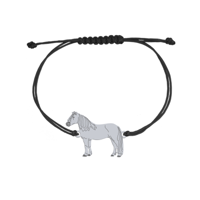 Silver Haflinger Horse string bracelet, FREE ENGRAVING - MEJK Jewellery