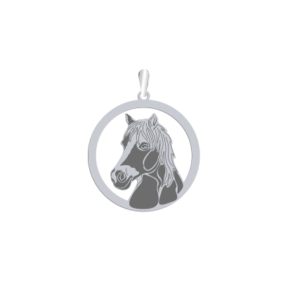 Silver Haflinger Horse pendant, FREE ENGRAVING - MEJK Jewellery