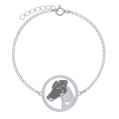Silver Smooth Fox Terrier engraved bracelet with a heart - MEJK Jewellery