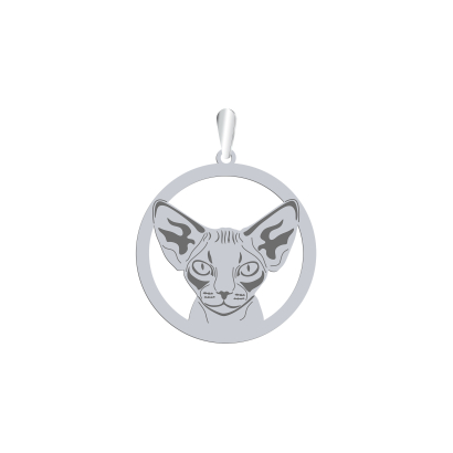 Silver Devon Rex Cat pendant, FREE ENGRAVING - MEJK Jewellery