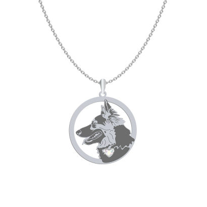 Silver Chodský pes necklace with a heart, FREE ENGRAVING - MEJK Jewellery