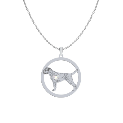 Silver Border Terrier engraved necklace - MEJK Jewellery
