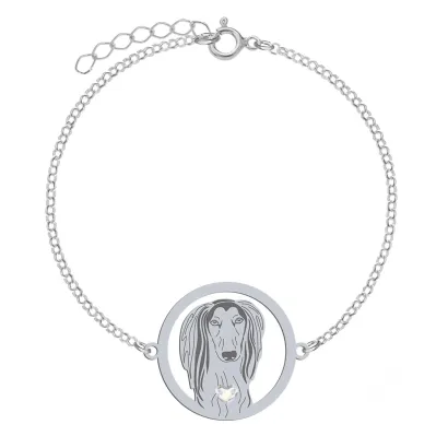 Silver Saluki bracelet, FREE ENGRAVING - MEJK Jewellery