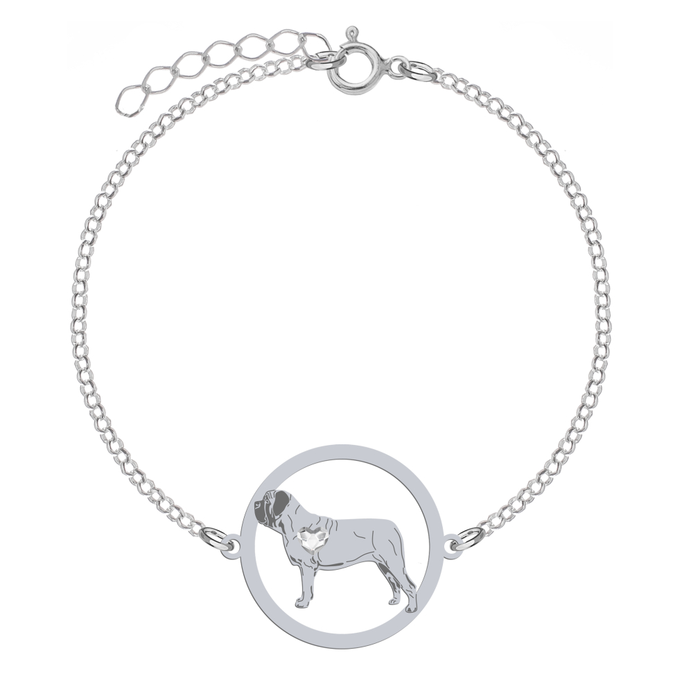 Silver English Mastiff bracelet, FREE ENGRAVING - MEJK Jewellery