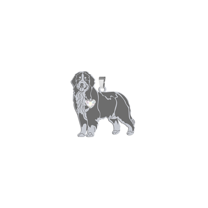 Silver Bernese Mountain Dog engraved pendant - MEJK Jewellery