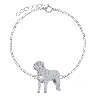 Silver Dog de Bordeaux bracelet, FREE ENGRAVING - MEJK Jewellery