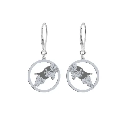 Silver Welsh Terrier engraved earrings - MEJK Jewellery