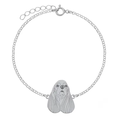 Silver American Cocker Spaniel bracelet, FREE ENGRAVING - MEJK Jewellery
