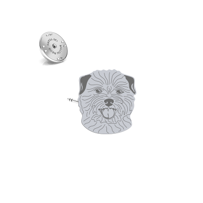 Silver Norfolk terrier pin with a heart - MEJK Jewellery