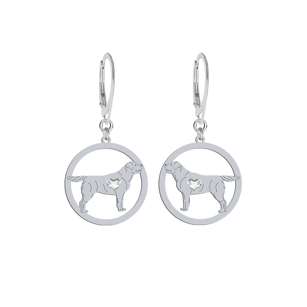 Silver Labrador Retriever engraved earrings - MEJK Jewellery